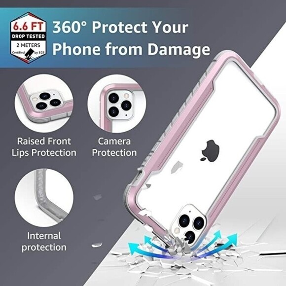 iPhone 11 Pro Case 5.8 Aodh Military Grade Drop Tested anity Yellowing Rose Gold - Picture 3 of 5